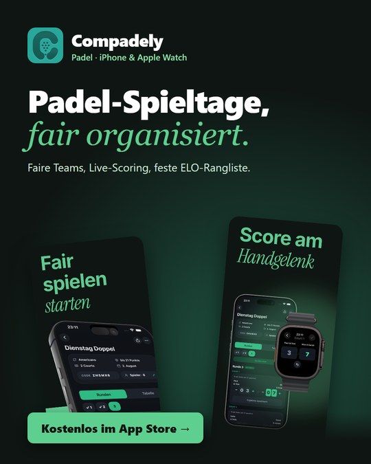 Flyer Compadely: Padel-App